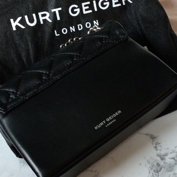 Kurt Geiger Black Quilted Crossbody Bag - Picture 6 of 8